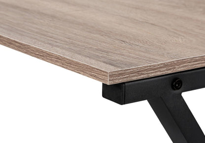 55" Taupe and Black L Shape Computer Desk