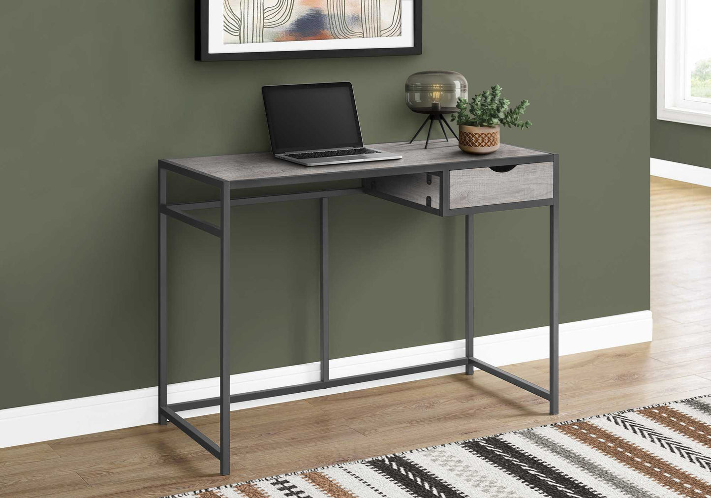 42" Gray and Dark Gray Computer Desk