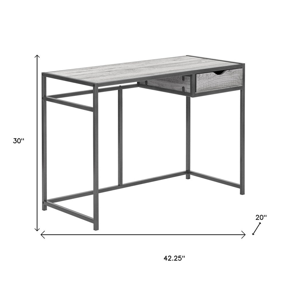 42" Gray and Dark Gray Computer Desk