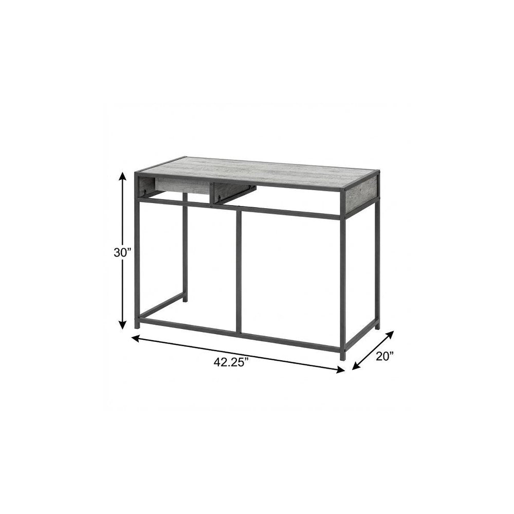 42" Gray and Dark Gray Computer Desk