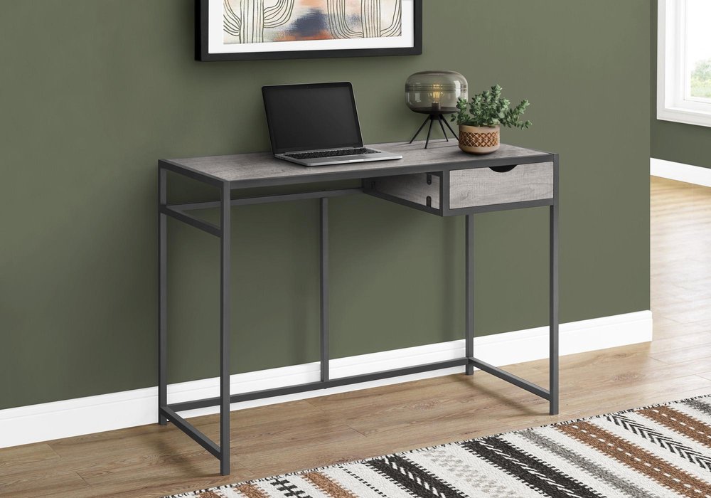 42" Gray and Dark Gray Computer Desk