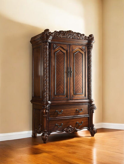 87" Two Doors Cherry Wood Tv Armoire