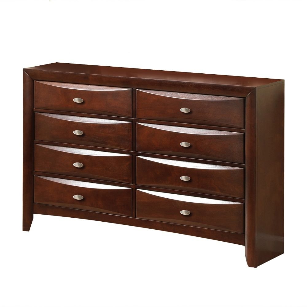 59" Espresso Solid Wood Eight Drawer Double Dresser