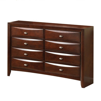 59" Espresso Solid Wood Eight Drawer Double Dresser
