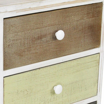 Distressed Gray And White Side Cabinet With 3 Drawers