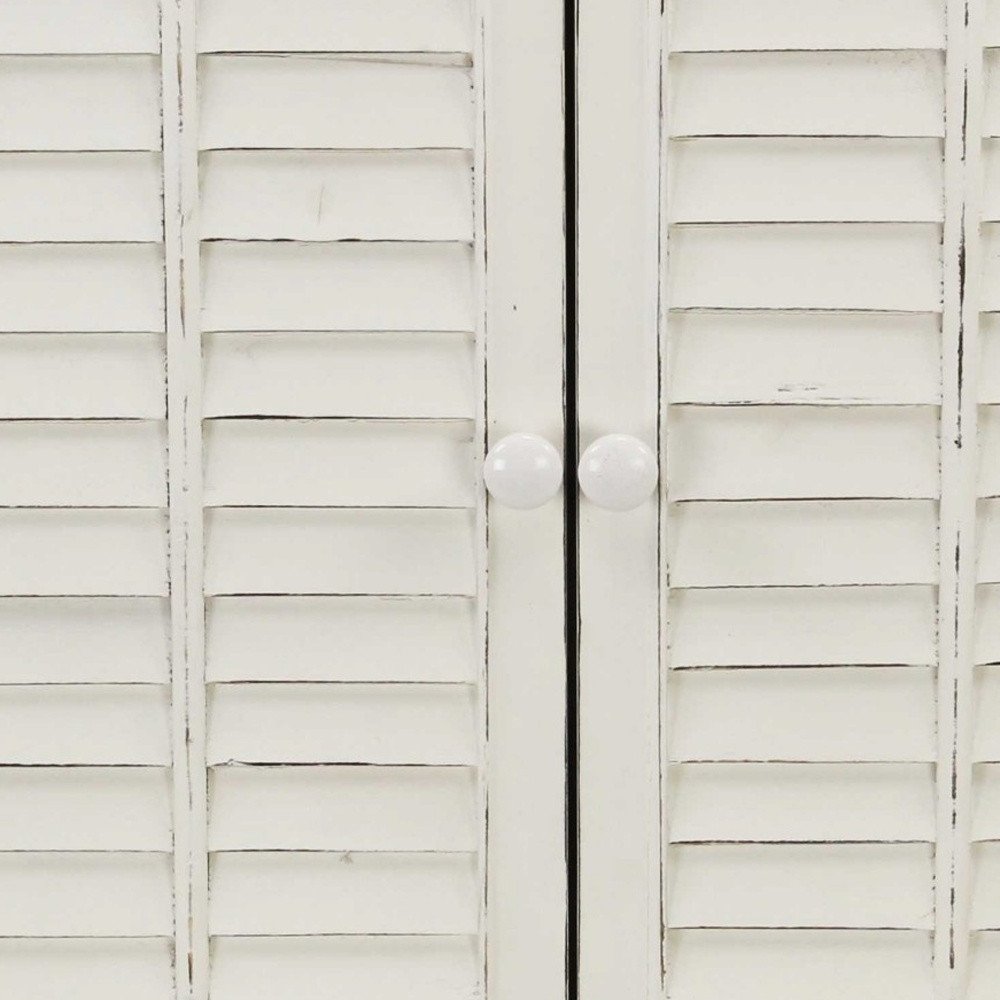 Sea Salt Blue And White Shutter Accent Cabinet