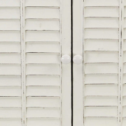 Sea Salt Blue And White Shutter Accent Cabinet