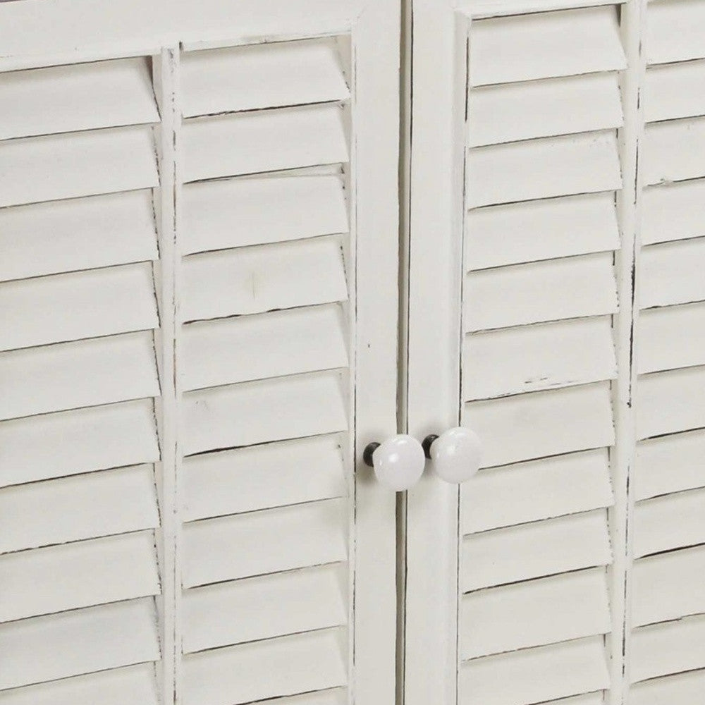 Sea Salt Blue And White Shutter Accent Cabinet