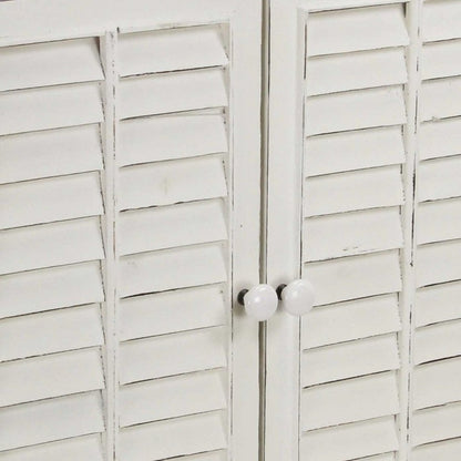 Sea Salt Blue And White Shutter Accent Cabinet
