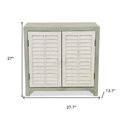 Sea Salt Blue And White Shutter Accent Cabinet