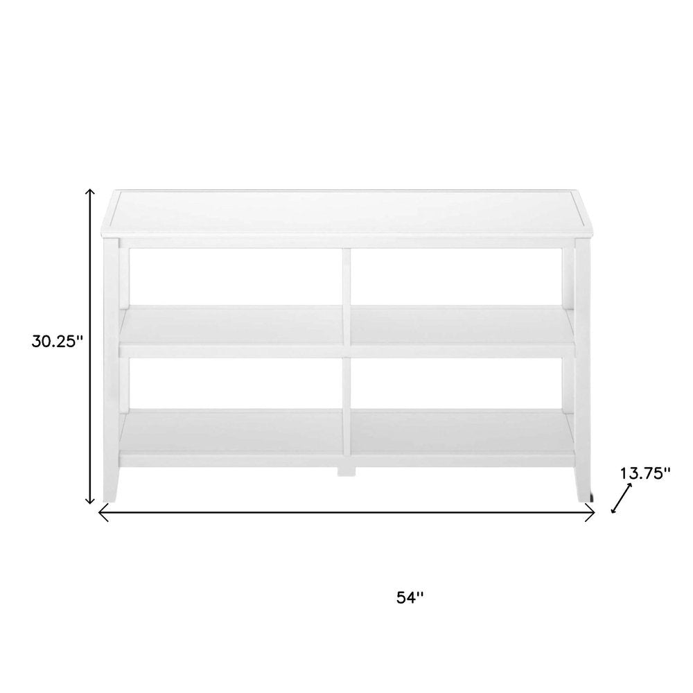 30" White Wood Two Shelf Bookcase