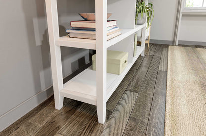 30" White Open Bookcase With Two Shelves