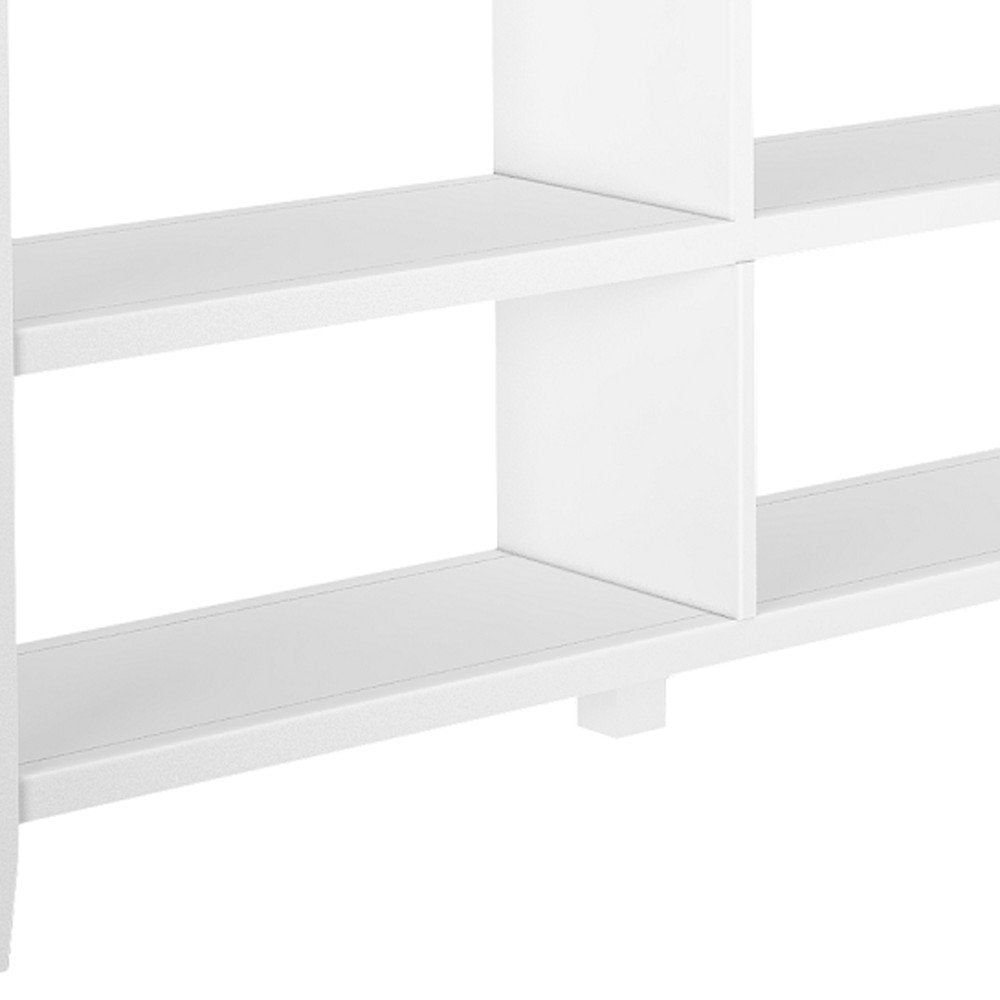 30" White Wood Two Shelf Bookcase