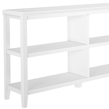 30" White Wood Two Shelf Bookcase