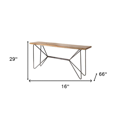 16" Brown Solid Wood Console Table