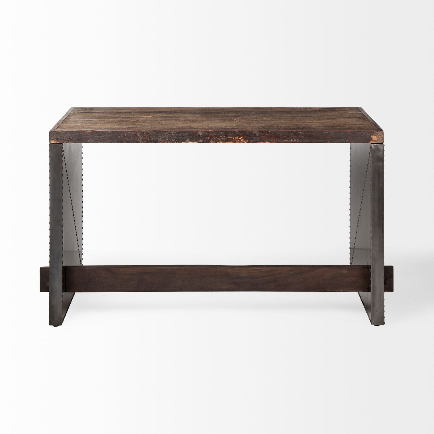 52" Dark Brown and Gray Writing Desk