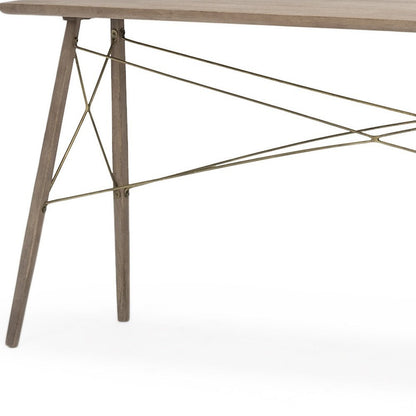 66" Brown Solid Wood Console Table