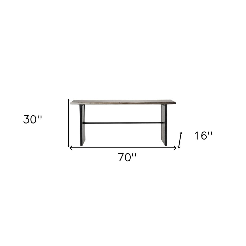 70" Brown Solid Wood Solid Console Table