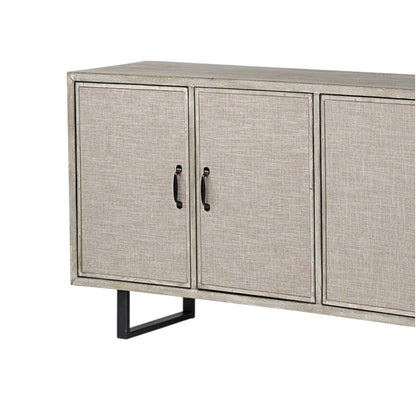 68" Light Brown Solid Wood Sideboard with Four Doors