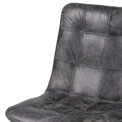 Black Upholstered Leather Dining Side Chair