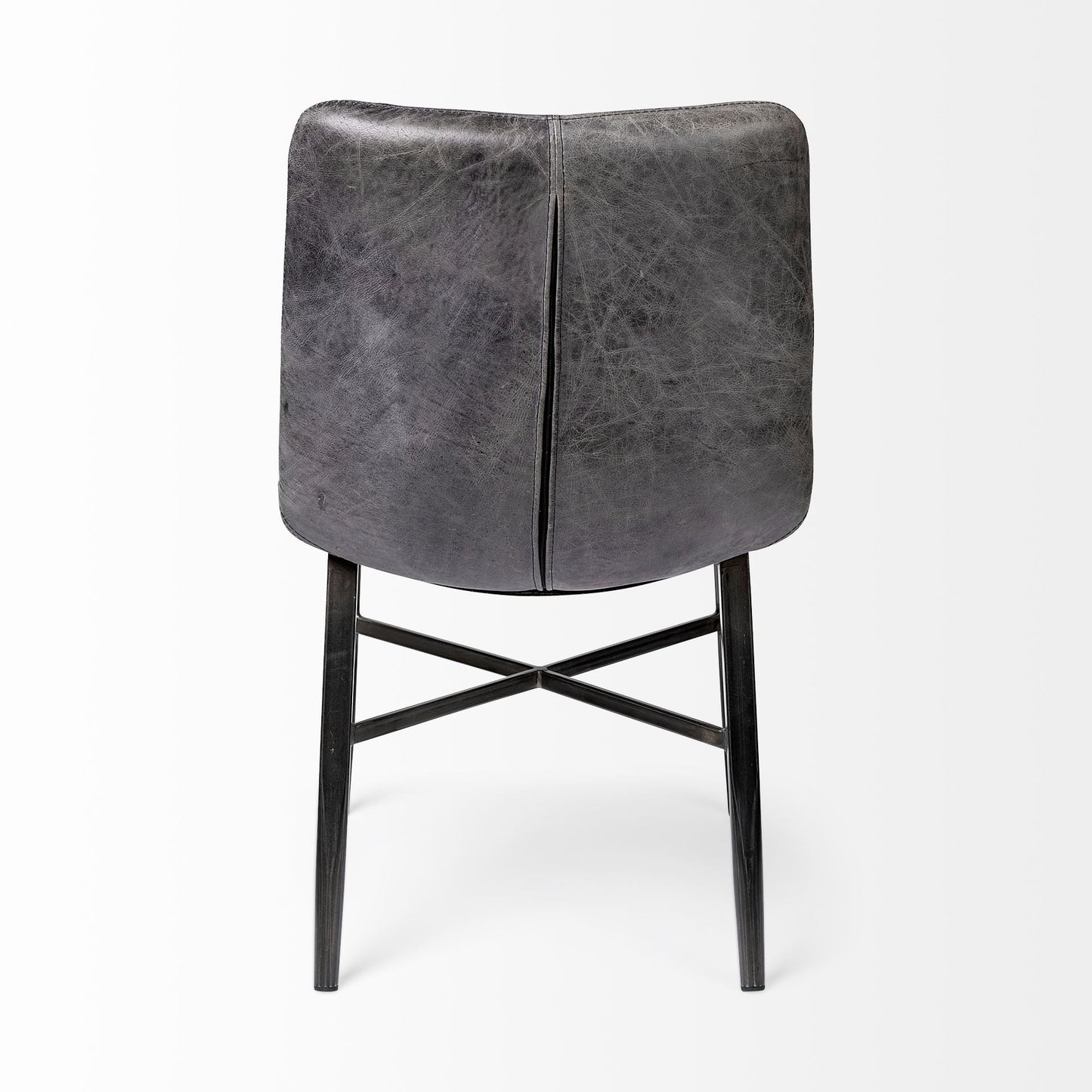 Black Upholstered Leather Dining Side Chair