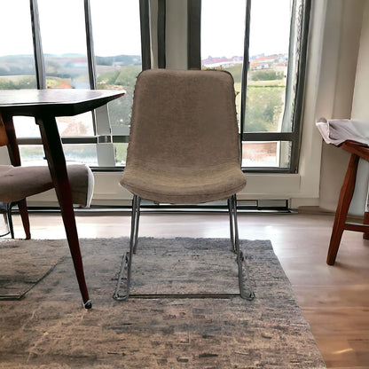 Brown And Black Upholstered Faux Leather Dining Side Chair