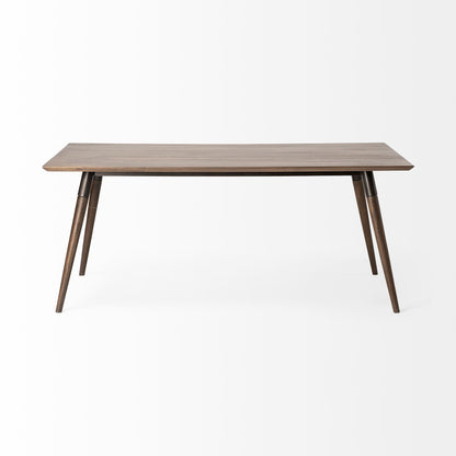 72" Dark Brown Solid Wood Dining Table