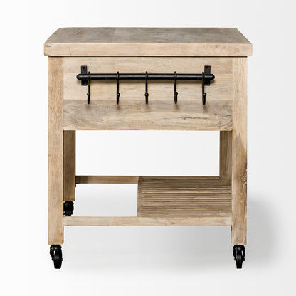 Modern Farmhouse Rolling Kitchen Island Or Bar Cart