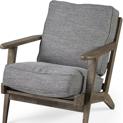 31" Gray and Brown Fabric Lounge Chair