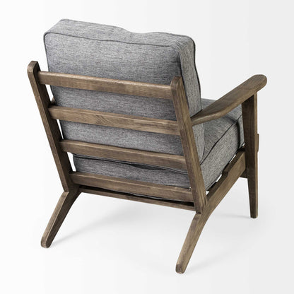 31" Gray and Brown Fabric Lounge Chair