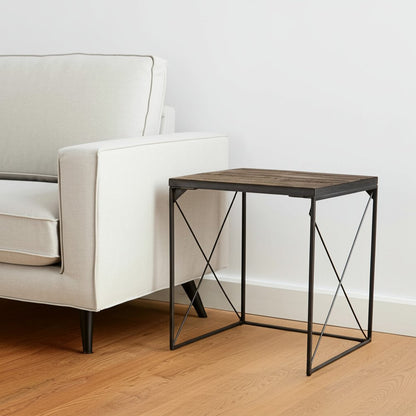 23" Brown Solid Wood Square End Table