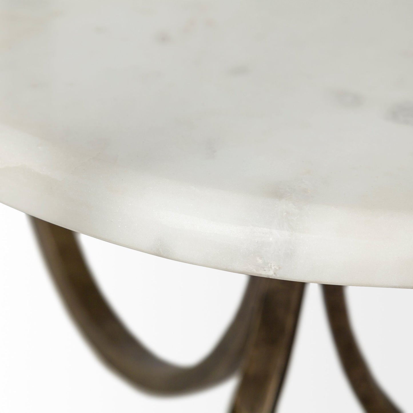 24" White Glass Round End Table