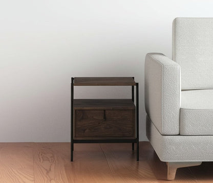 24" Brown Solid Wood Square End Table