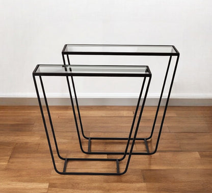 10" Clear Glass Frame Console Table