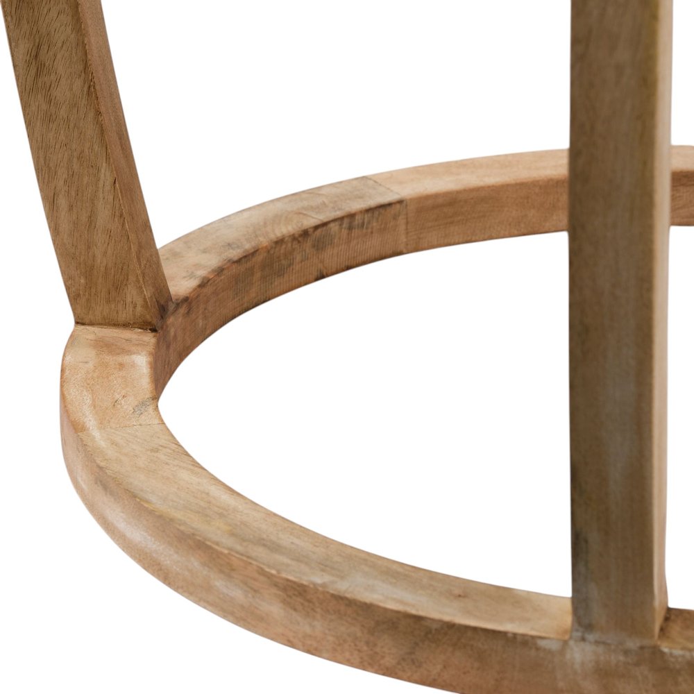 26" Brown And Clear Glass Round End Table