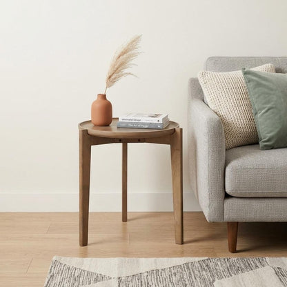 24" Brown Round End Table