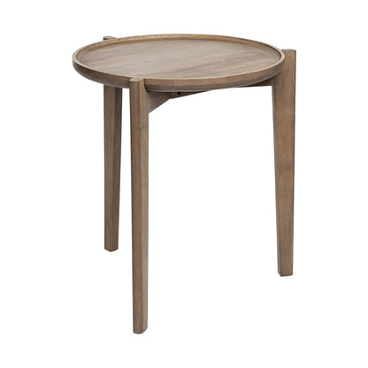 24" Brown Round End Table