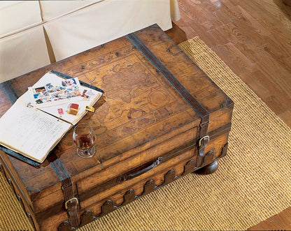 Old World Vintage Style Map Coffee Table