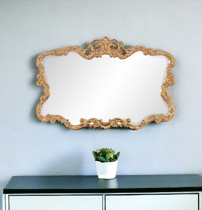 27" Gold Ornate Scroll Framed Accent Mirror