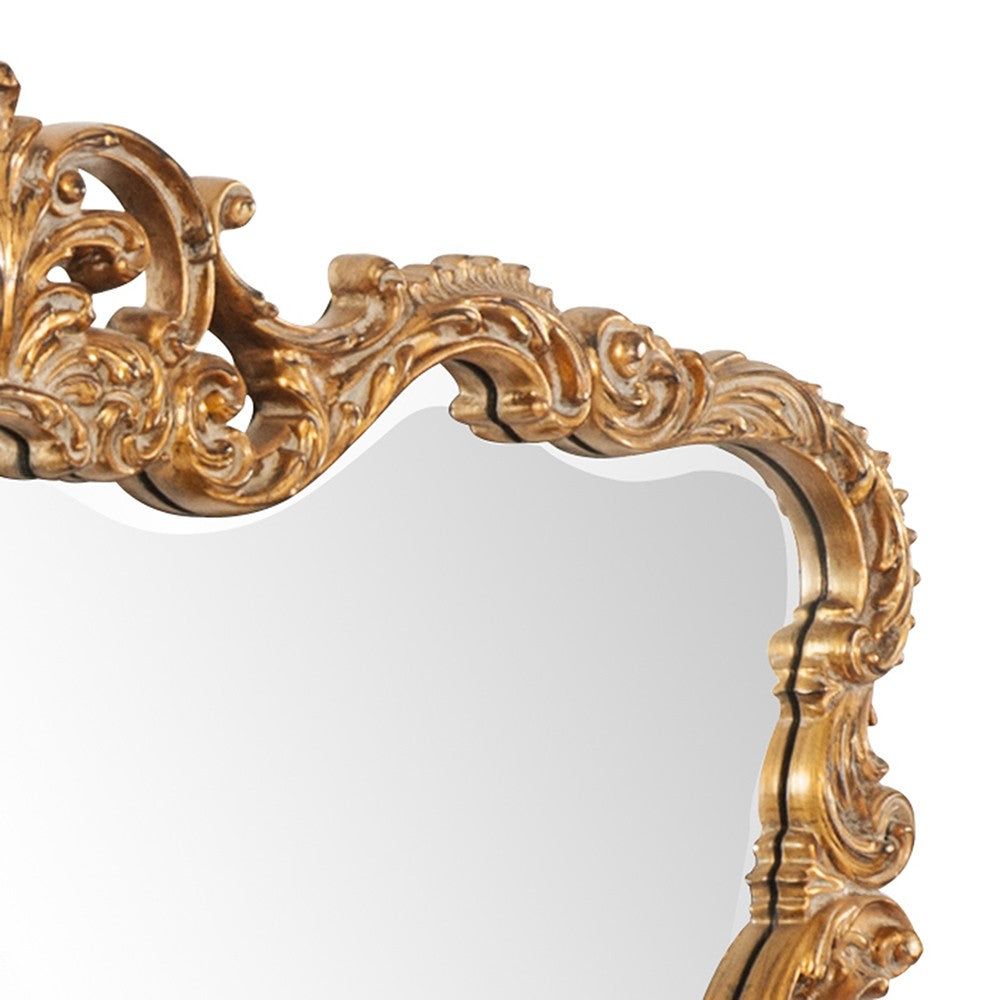 27" Gold Ornate Scroll Framed Accent Mirror