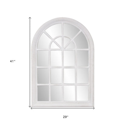 41" White Arch Framed Accent Mirror