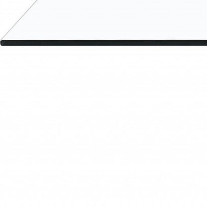 48" Clear Gray and White Glass And Steel Mod Coffee Table