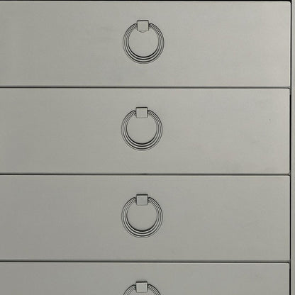 33" Silver Wood Mirrored Five Drawer Dresser