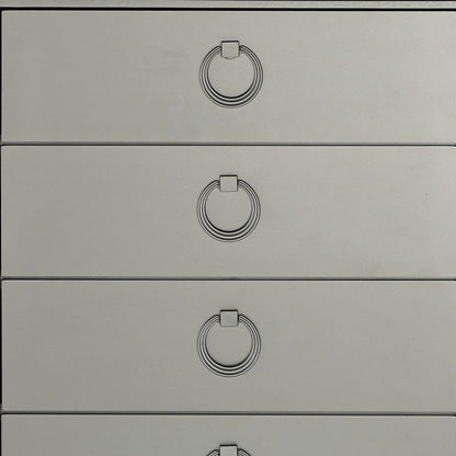33" Silver Solid Wood Mirrored Five Drawer Dresser