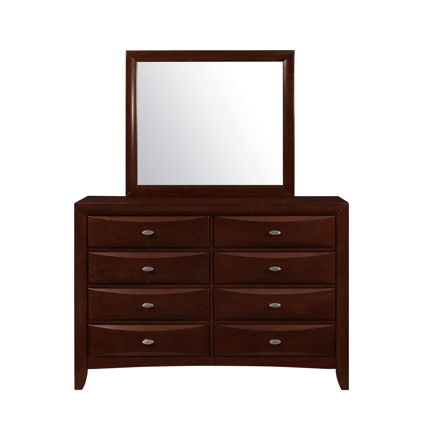 54" Cherry Solid Wood Eight Drawer Double Dresser