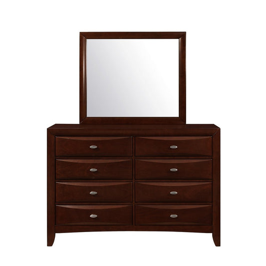 54" Brown Solid Wood Eight Drawer Double Dresser