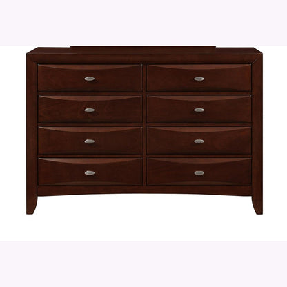 59" Brown Solid Wood Eight Drawer Double Dresser