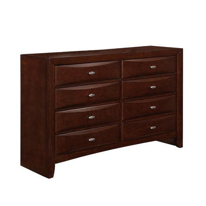 59" Brown Solid Wood Eight Drawer Double Dresser
