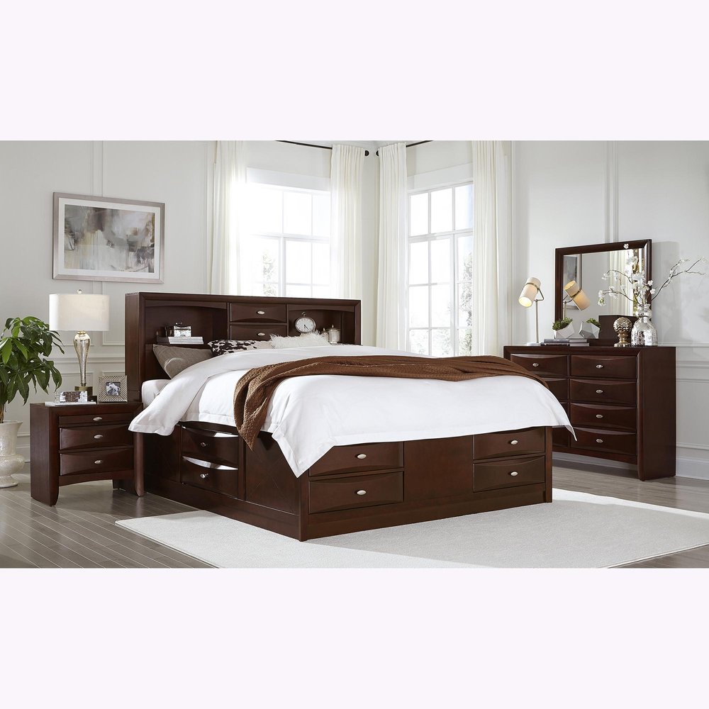 59" Brown Solid Wood Eight Drawer Double Dresser