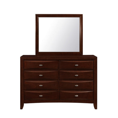 54" Brown Solid Wood Eight Drawer Double Dresser